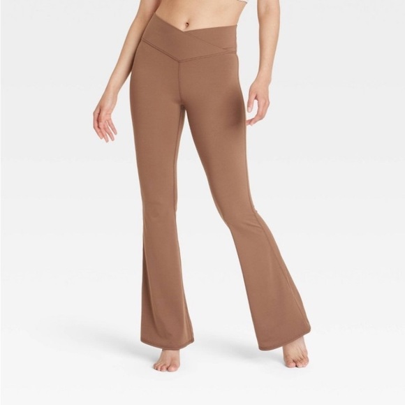 JoyLab Pants - Women's Crossover Flare Leggings - JoyLab™ Brown new
